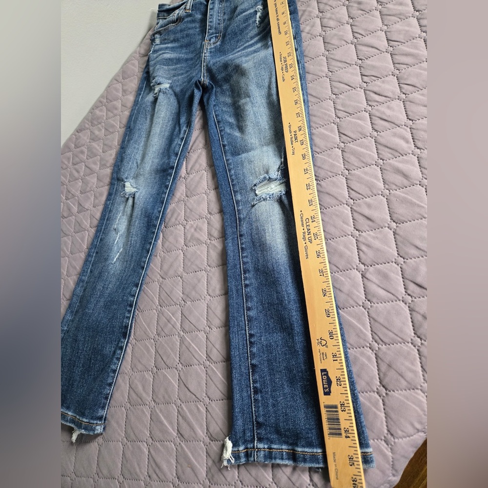 Risen Jeans Straight Leg Vintage Washed RDP1268 Sz 3/26 Frayed Distressed GUC - Picture 12 of 12